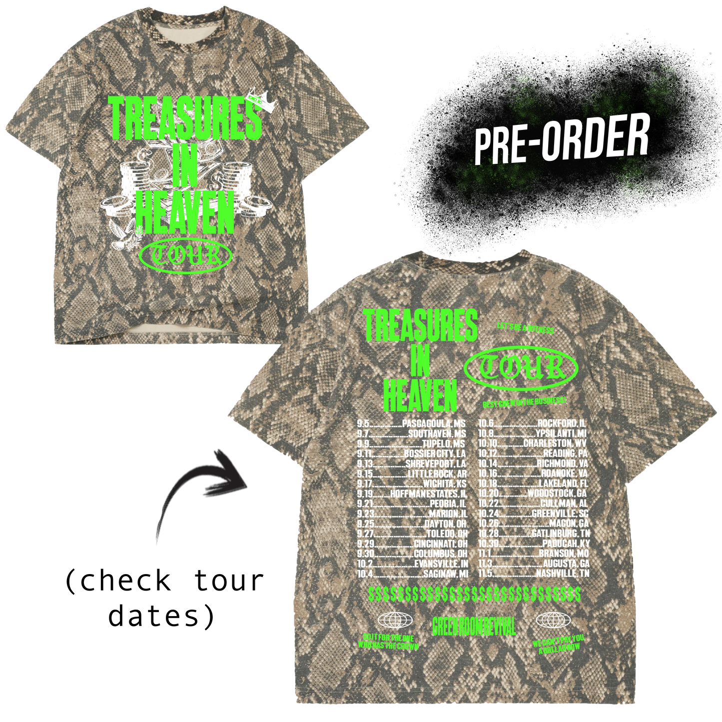 TREASURES IN HEAVEN TOUR TEE (PRE-ORDER)