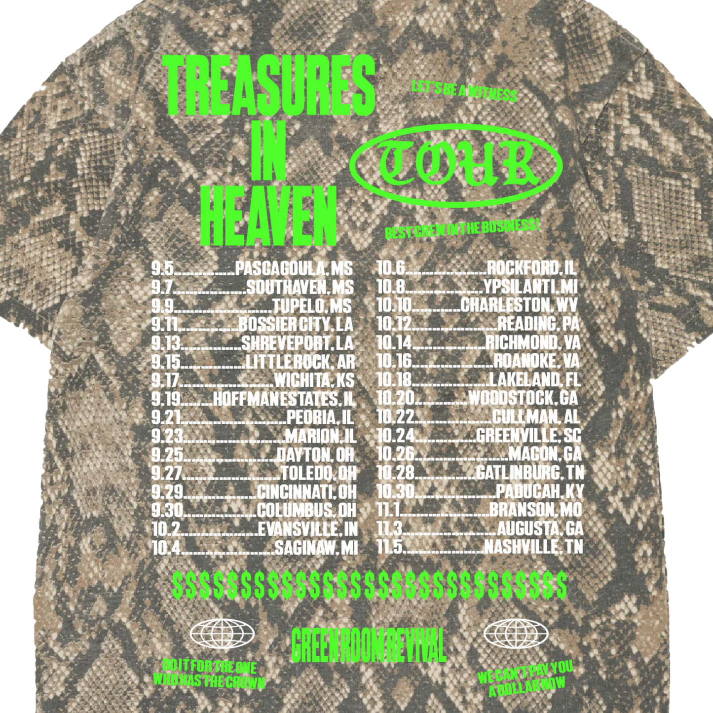 TREASURES IN HEAVEN TOUR TEE